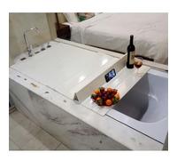 Foldable PVC Bathtub Tray Dustproof Bath Tray for Storage & nizing 75x170cm Stylish White Design for Bathroom Essentials & Accessories