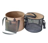 Foldable PVC Bucket 20L - Portable Collapsible Water Container with Reinforced Handles & Side Mesh Pocket, Ideal for Outdoor, Car Washing & Gardening