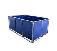 Foldable PVC Fish Pond Liner with Steel Frame, Above-Ground Fish Tank for Ornamental Swimming Pool, Water Storage with Drain Valve, 100x100x70cm
