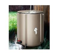 Foldable Rain Barrel Water Storage Containers, 13-264 Gal Portable Rainwater Collect System Water Tank to Collect Rainwater from Gutter Downspout Water Catcher(Beige,0.6x0.8m/225L/59.4gal)