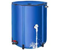 Foldable Rainwater Storage Container, Large Capacity Water Butt With Tap, Heavy Duty PVC Rain Catchment Tank For Garden Watering, Greenhouse, Vegetable Garden,250L