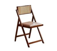 Foldable Rattan Dining Chair with Bamboo Accent, No Assembly Required, Perfect for Patio, Living Room, Kitchen, Reading Room - Space-Saving, Stylish & Versatile