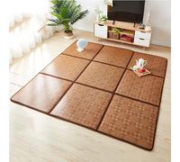 Foldable Rattan Mat 120x240cm - Breathable Japanese Futon with Storage Bag for Living Room, Bedroom, Playroom - Eco-Friendly, Comfortable, 8 Pieces Set