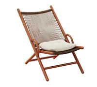 Foldable Rattan Recliner Chair - PE Gel Rattan, Stackable & Portable, 330 lbs Capacity, Ideal for Bedroom, Garden, Park, Camping - Brown Outdoor Furniture