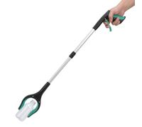 Foldable Reacher Grabber Tool 32 Inch Aluminum Litter Picker Upper Heavy Duty Magnetic Tip Rotating Head Long Arm Extender Mobility Aid Blue Trash Claw Gripper Seniors Handicap Easy Reach