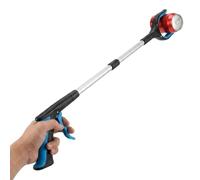 Foldable Reacher Grabber Tool 32 Inch Aluminum Litter Picker Upper Heavy Duty Magnetic Tip Rotating Head Long Arm Extender Mobility Aid Blue Trash Claw Gripper Seniors Handicap Easy Reach