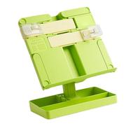 Foldable Reading Stand Adjustable Plastic Book Rest Textbook Stand with Extendable Arm Page Clip for Tablet Music Scores Denial Assembly Bookstand