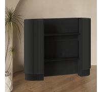 Foldable Reception Desk with Curved Design for Portable Check-Out Stands in Small Spaces, Craft Shows, Retail, and Hotels