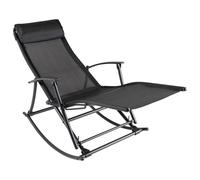 Foldable Reclining Outdoor Garden Patio Rocking Chair Sun Lounger Seat Camping v