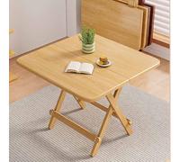 Foldable Rectangular Bamboo Dining Table for Small SpacesMid Century Kitchen Table Compact 60x60cm (24x24inch) Perfect for Dining Room and Kitchen Use
