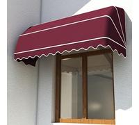 Foldable Red Door Window Awning Canopy - Manual Telescopic French Sun Shade Shelter for Patio Balcony Yard - Waterproof Outdoor Rain Cover - Custom Colors Available (L 195cm/W 76.8in H 60x60