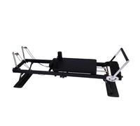 Foldable Reformer Pilates Machine, Compact Pilates Reformer Machine Equipment for Home Use and Gym Workout, with Springs & Hook Foot Rope (Black)