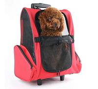 Foldable Removable Pet Trolley Bag/Pet Trolley Case/Dog Cart Pet Stroller, GX-Wheelchair, Red