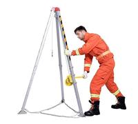Foldable rescue safety tripod, Portable Aluminum Enclosed space tripod kit, Tunnels Pipelines Wellhead Multifunction Emergency Rescue Tripod with 20m Cable winch