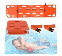 Foldable Rescue Spine Boards, Orange Spine Deck Back Stretcher with Straps, Lightweight Swimming Pool Life-saving Board, Portable Backboard for Pool Lifeguard
