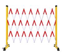 Foldable Retractable Barrier - Portable Mobile Street Fence with 2 Wheels 120x250cm Red - Safety Solution for Construction Sites & Events Easy Setup & Transportable