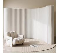 Foldable Retractable Divider,Panel Screens Modern Folding Room Divider Indoor Privacy Screen, Freestanding Paper Wall Partition Divider,White-5x2m/16.4x6.5FT