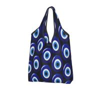 Foldable Reusable Shopping Bag Evil Eye Turkey Amulet Large Grocery Tote With Carry Handles