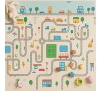 Foldable Reversible Baby Play Mat - 180 x 200 x 1cm Extra Large Waterproof Foam Crawling Mat | Non-Toxic, Soft & Portable Floor Playmat for Infants, Toddlers, Nursery, Bedroom, Playroom (Style 2)