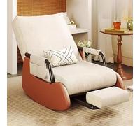 Foldable Rocking Chair for Adults with Footrest, Padded Plush Seat & High Backrest - Comfortable Lounge Chair for Home, Garden, Balcony & Reading