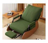 Foldable Rocking Chair for Adults with Footrest - Plush Padded Seat & High Backrest - Comfortable Lounge Chair for Home, Garden, Balcony & Reading