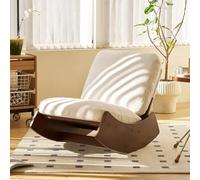 Foldable Rocking Chair for Adults with Footrest, Plush Padded Seat & High Backrest - Comfortable Lounger for Home, Garden, Balcony & Reading