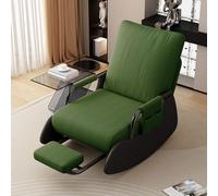 Foldable Rocking Chair for Adults with Footrest - Plush Padded Seat & High Backrest - Ideal Comfortable Lounge Chair for Home, Balcony, Garden, and Reading