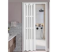 Foldable Roll Up Screen Door, Aluminum and Acrylic Slide Concertina Design for Enhanced Security and Privacy in Bathroom, Bedroom, Hallway
