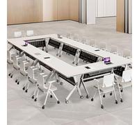 Foldable Rolling Conference Table with Wheels Flip Top Design for Office Classroom & Training Room - Portable Seminar Meeting Table