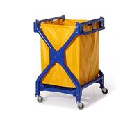 Foldable Rolling Laundry Cart with Silent Casters - Heavy-Duty Stainless Steel Frame, Versatile Trolley for Towels, Bed Sheets, and Pillowcases (Yellow)