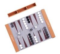 Foldable Rolls Up PU Leather Backgammon Board Game Mat with Acrylic Piece Ideal for Picnics Parties and Gifts Board and Chess Set