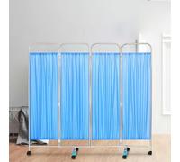 Foldable Room Divider - 4 Panel Rolling Privacy Screen on Wheels, Space Saving Solution for Clinic, Ward, and Exam Room Isolation