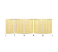 Foldable Room Divider with Swivel Wheels, Adjustable Panels for Privacy and Space Division in Homes or Offices