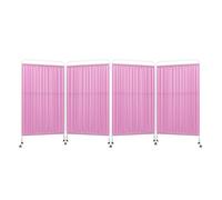 Foldable Room Divider with Swivel Wheels, Adjustable Panels for Privacy and Space Partition in Offices, Homes, and Events