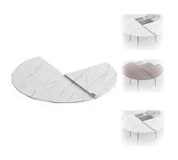 Foldable Round Dining Table 130-180 cm Large Marble Wood Top No Legs Space-Saving Elegant Design Multi-Functional Furniture for Dining Room Kitchen & Living Room