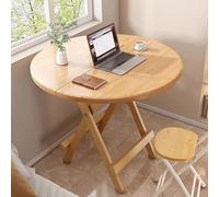 Foldable Round Dining Table for Kitchen Living Room Balcony Terrace - 80cm Natural Wood Space-Saving Design Versatile Perfect for Dining and Entertaining