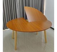 Foldable Round Dining Table with Space-Saving Wooden Top, Extendable Design for Large Gatherings and Parties, Perfect for Small Spaces