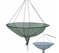 Foldable Round Pier Fishing Net With Sturdy Mesh, Double Lines Construction, Open Pull-Out Trap For Fish Shrimp Crabs Catching, Easy Bucket Transfer, Durable Outdoor Fishing Gear