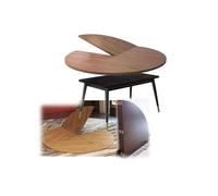 Foldable Round Table Extender - Adjustable Portable Wooden Dining Table for Home, Kitchen, Patio, Outdoor Events & Gatherings - Space-Saving Solution for Dining Needs