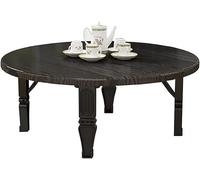 Foldable Round Table Japanese Low Table Center Coffee Table Study & Dining Table Perfect for Bedroom with & Window 80cm Size Color E Versatile & Space Saving