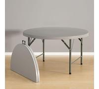 Foldable Round Table Large 48" Outdoor Dining Table with Legs - Perfect for Garden Patio Camping Kitchen Picnic & Catering (C 122CM)