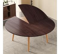 Foldable Round Table Top Extender 120-200cm (47.2-78.7in) - Space-Saving Design Versatile 160cm (63in) Diameter for Dining & Events Brown h Perfect for Smals
