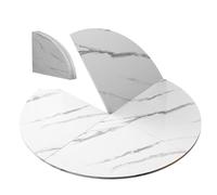 Foldable Round Table without Legs, Space-Saving Replacement Tabletop, Easy to Store, White Marble h, 140cm/55in - Perfect for Home & Events