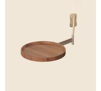 Foldable Round Wall-Mounted Table, Wooden Coffee Table, Space-Saving Sofa Side Table, Expandable Floating Desk for Living Room & Home Office (Walnut Finish)