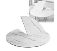 Foldable Round Wooden Table 120 160 cm Large 55" Space Saving Banquet & Catering Table No Legs Ideal for Parties & Events (White 140 cm)