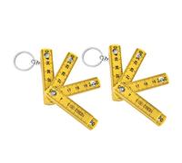 Foldable Ruler Portable, 0.5m ABS Folding Ruler with Key Ring, 2Pcs - Durable Material, Compact Design, Ideal for Carpentry and DIY Projects (Yellow)