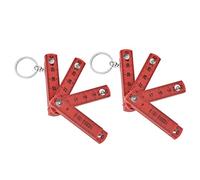 Foldable Ruler Portable, 0.5m ABS Folding Ruler with Key Ring, 2Pcs - Durable Material, Compact Design, Ideal for Carpentry and DIY Projects (Red)