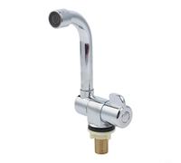 Foldable RV Brass Sink Faucet with 360 Degree Swivel Spout, G1/2 Thread Single Cold Water Tap - For Camper Van Yacht Kitchen, Chrome Finish Space Saving Design(B)