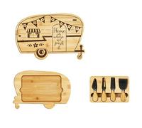 Foldable RV Charcuterie Board Set with Utensils - Bamboo Cutting Board & Serving Tray - House Warming Gifts New Home, Happy Camper Decor - Birthday, Wedding, Bridal Shower Gifts for Women & Couples