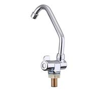 Foldable RV Faucet Rotating Single Handle, Deck/Wall Mounted Kitchen Tap Copper Cold Water,High-Pressure Resistant